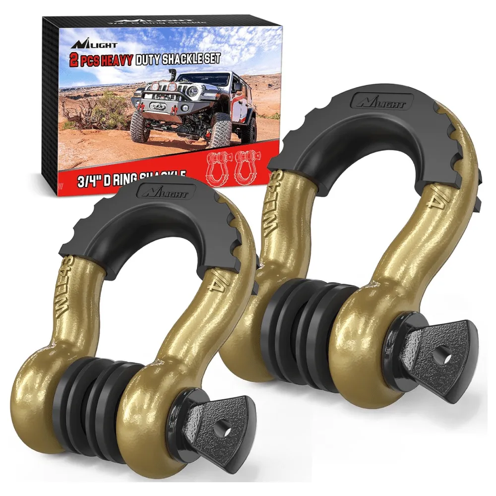 3/4 inch D-Ring Shackle Gold (Pair)