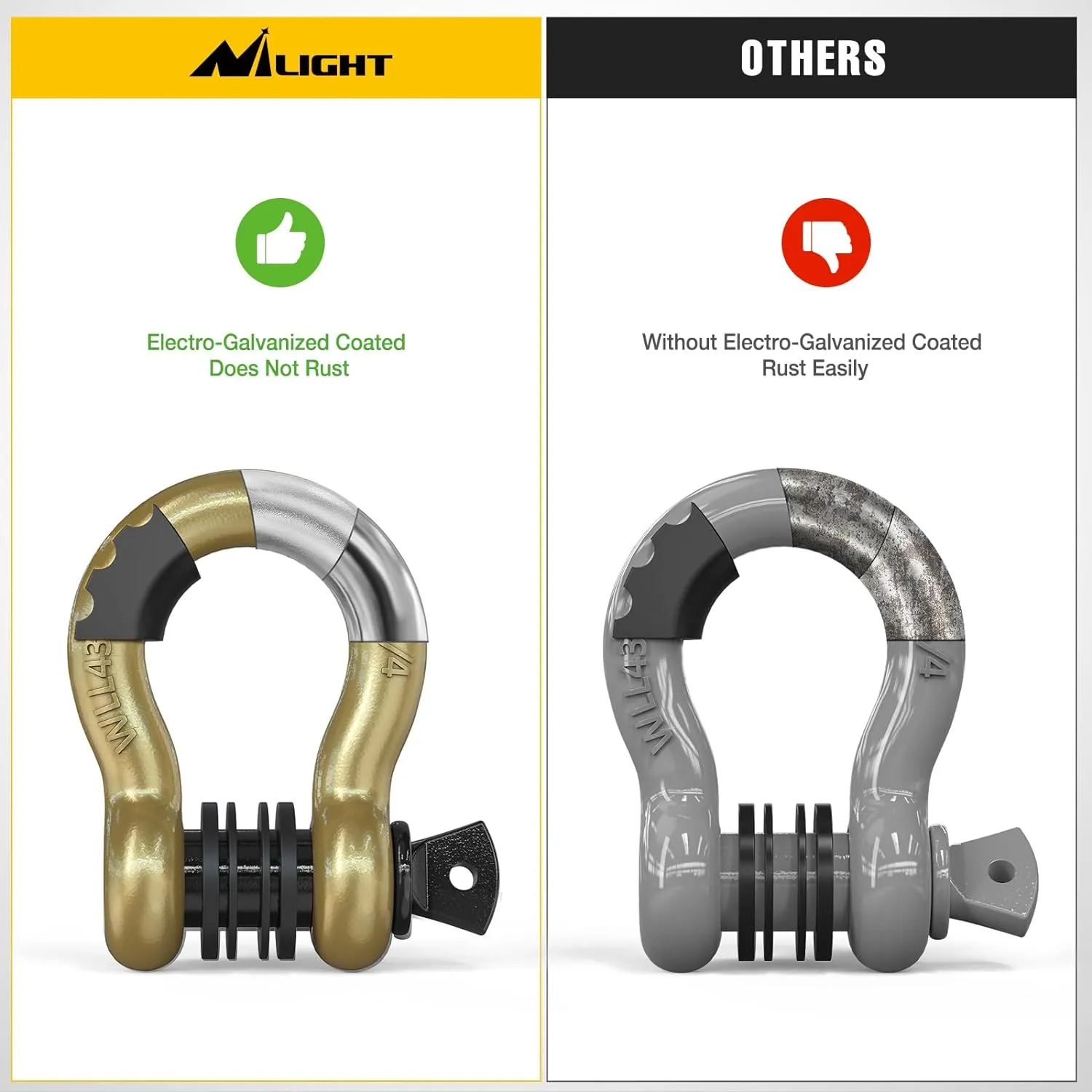 3/4 inch D-Ring Shackle Gold (Pair)