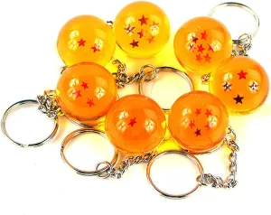 7Pack Dragon Ball Star Acrylic Keychains,Resin Hanging Pendant Transparent Balls Keyring,7 Stars Anime Crystal Ball KeyChains Pendant Anime Collectibles Ideal Gift for Kids Bday Gift DBZ Fun