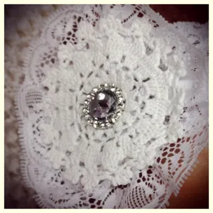 Baby girl lady ivory or white lace flower non slip hair clip christening flower girl.clip66