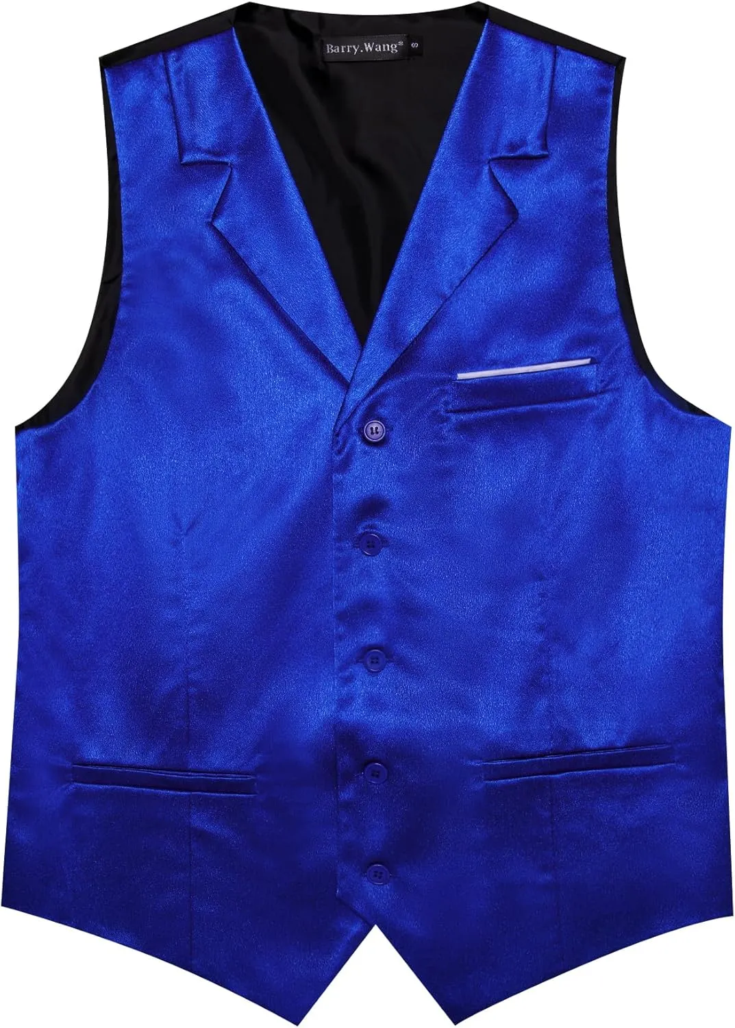 Barry.Wang Mens Satin Formal Suit Vest Tie Bowtie Set 8PC Lapel Collar Casual Slim Fit Waistcoat Wedding Party Tuxedo