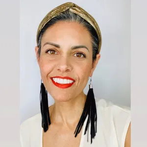 Black Suede Chain Tassel Earrings