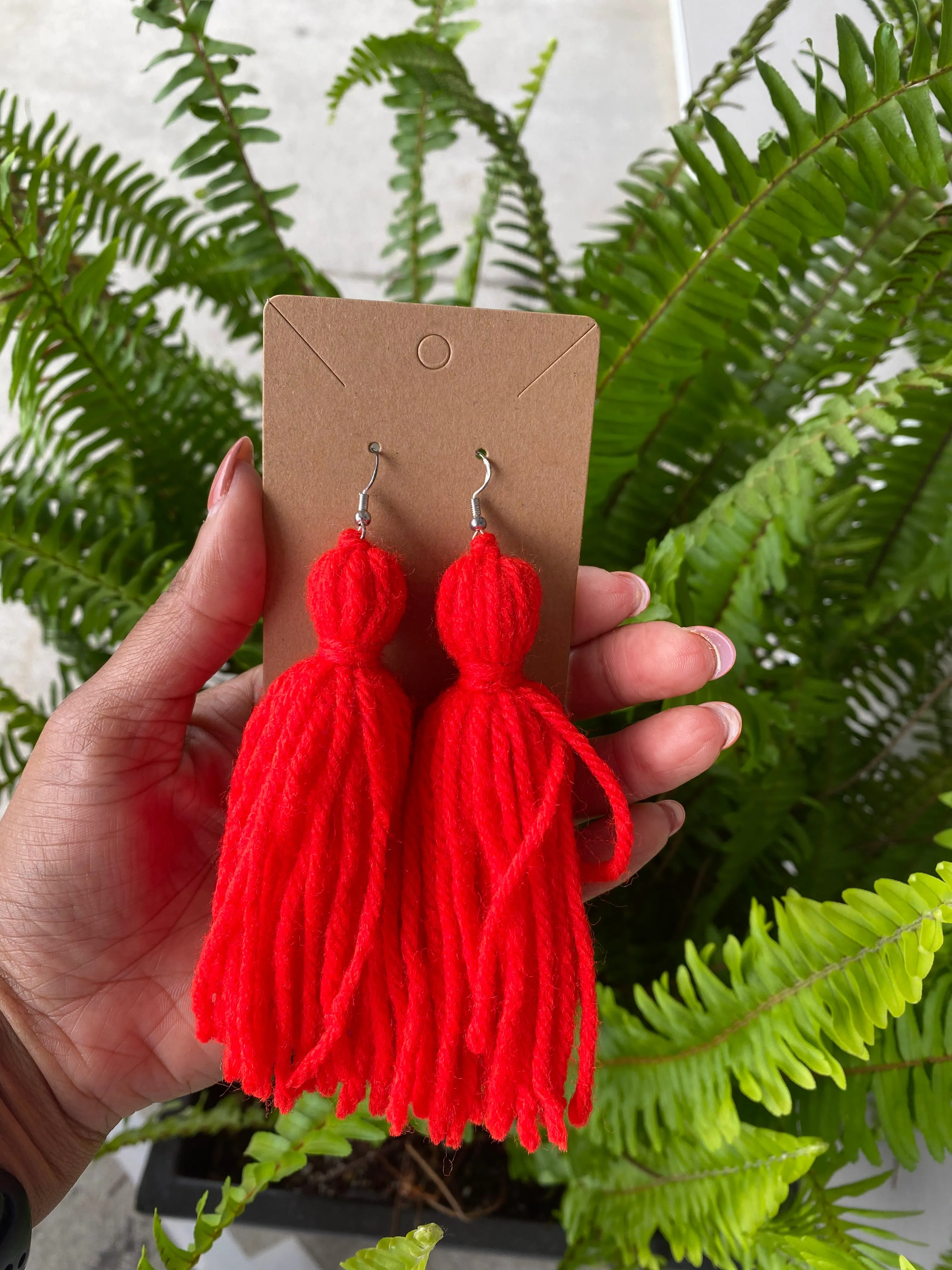 Boho Yarn Tassel Earrings (M)