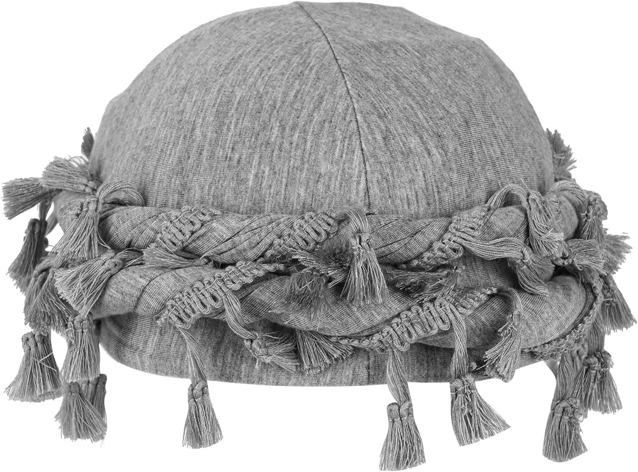 Cotton Durag Satin Lined Halo Turban Wraps, Unique Design Turban for Men & Women, Tassel Beanie for Causal Life