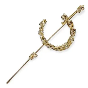 Crystal Moon Ear Pin Hook Cuff Earring