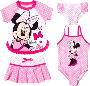 Disney Princess Ariel Frozen Minnie Mouse Girls Mix and Match Multi-Pack Swim Sets UPF 50  Protection Quick Dry