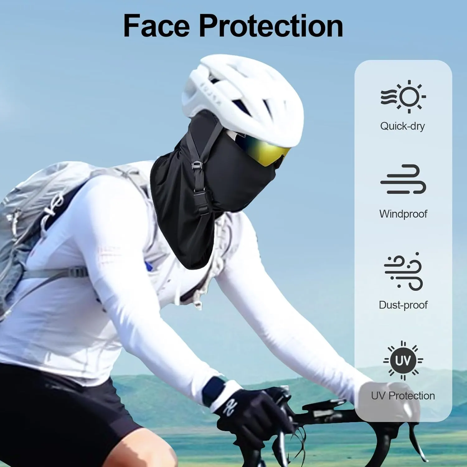 Face Mask Balaclava for Winter and Summer, Sun UV Protection Neck Gaiter, Men Shiesty Mask for Ski Motorcycle Cycling
