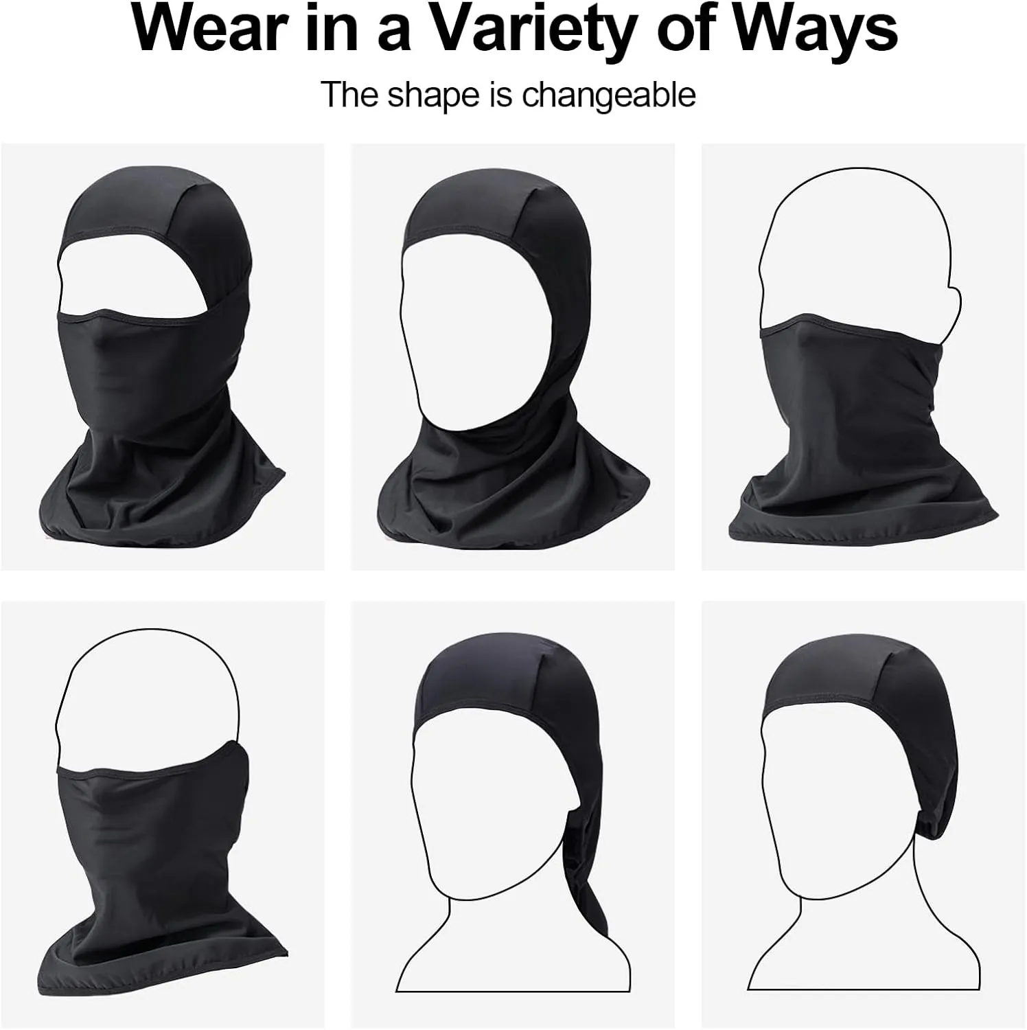 Face Mask Balaclava for Winter and Summer, Sun UV Protection Neck Gaiter, Men Shiesty Mask for Ski Motorcycle Cycling