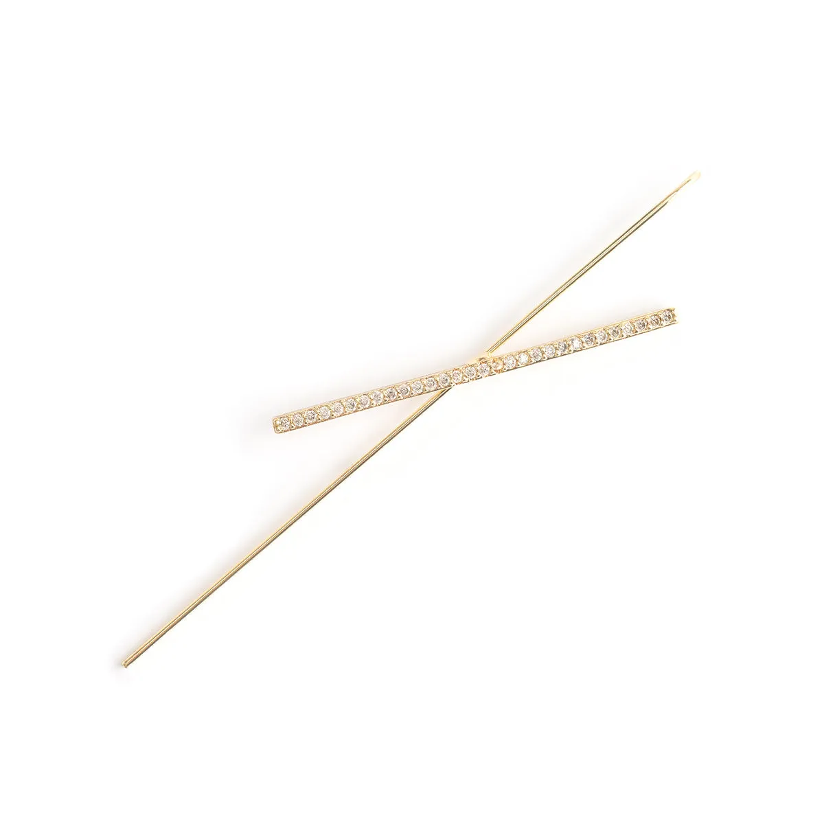 Gold Crystal Bar Single Ear Crawler