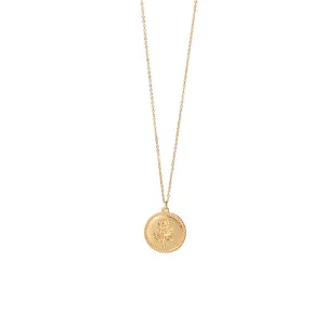 Golden Coin Rose Necklace