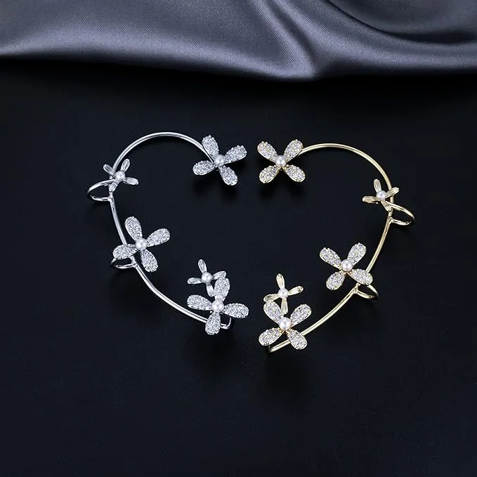 Golden Flower Design EarCuff