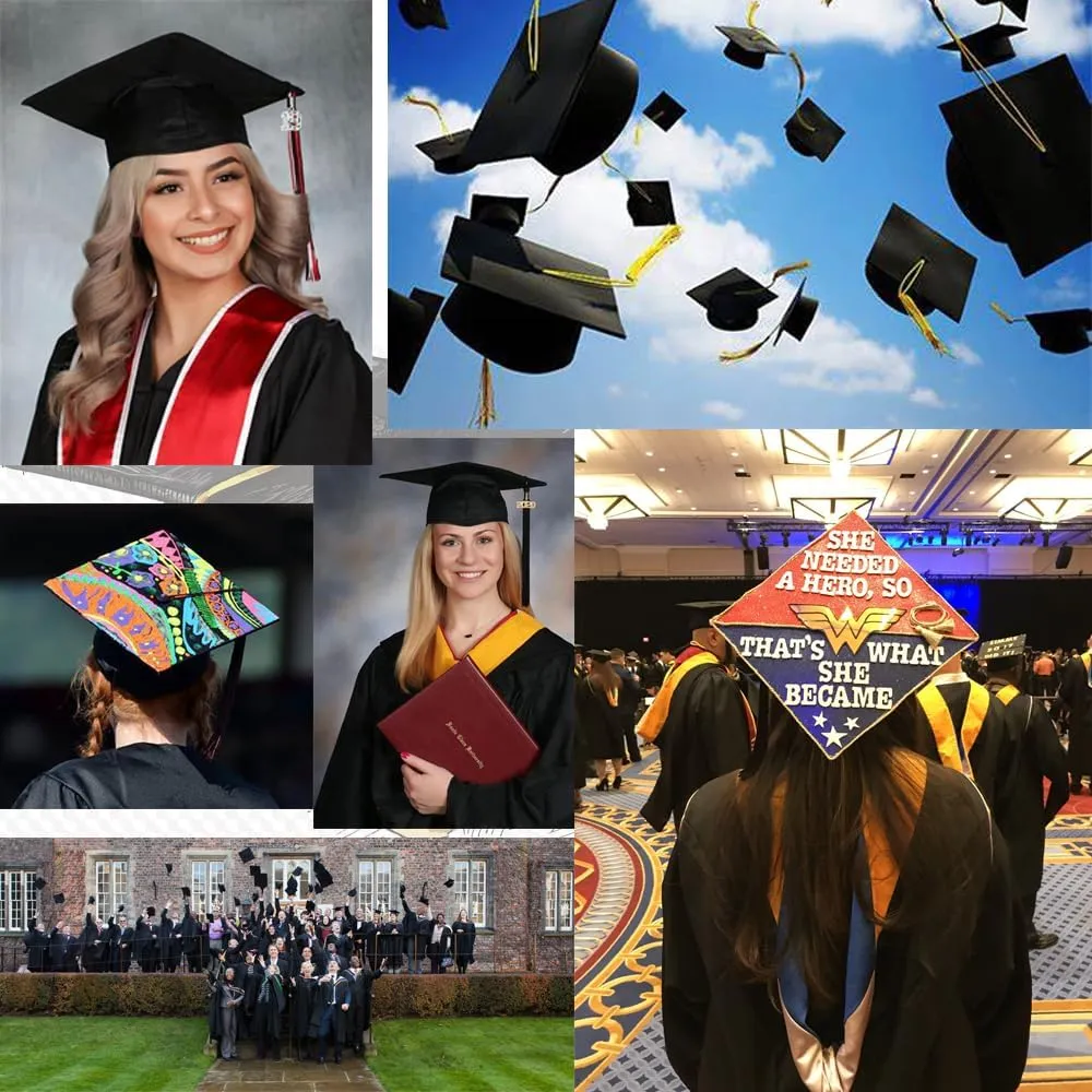 goprety Matte UNIS ex Graduation Cap with 13 Color Matched Tassel and 2025 Year Charm