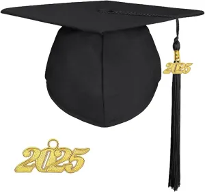 goprety Matte UNIS ex Graduation Cap with 13 Color Matched Tassel and 2025 Year Charm