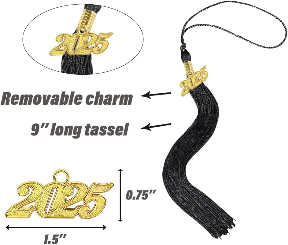 goprety Matte UNIS ex Graduation Cap with 13 Color Matched Tassel and 2025 Year Charm