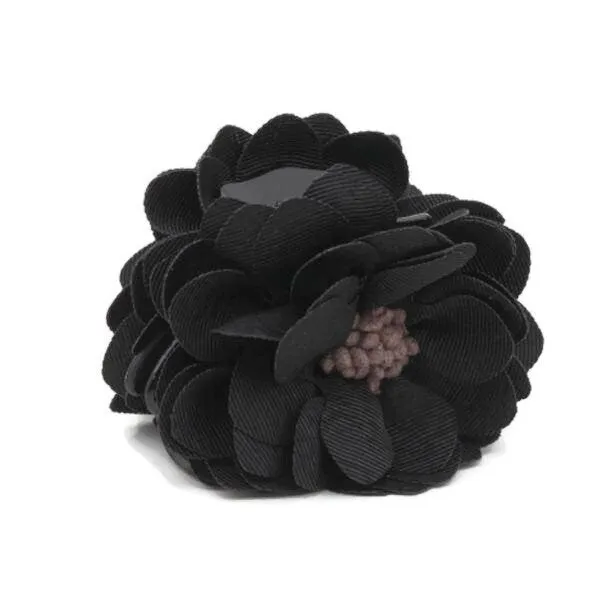 Grosgrain Petal Pistil Decorated Flower Hair Claw Clip Women Hair Accessory