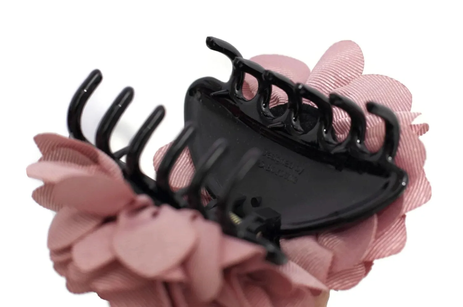Grosgrain Petal Pistil Decorated Flower Hair Claw Clip Women Hair Accessory