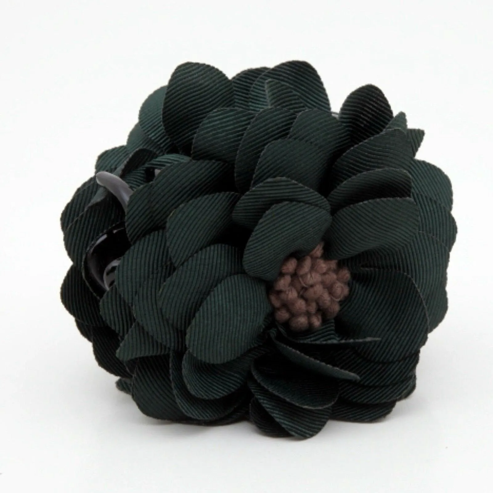 Grosgrain Petal Pistil Decorated Flower Hair Claw Clip Women Hair Accessory