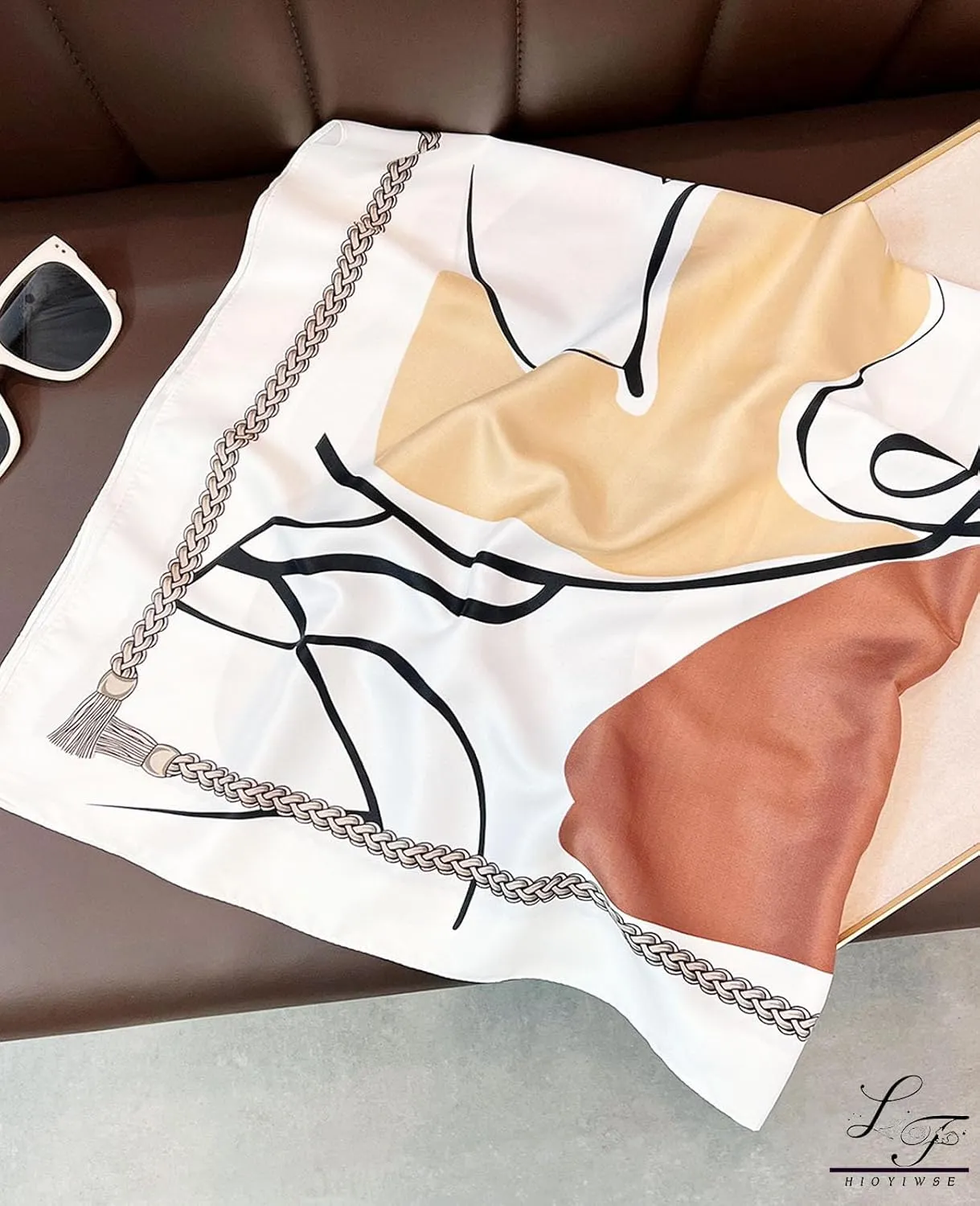 Head Scarf For Women Hair Bandana 35" Large Square Satin Wrap Sleeping Neck Silk Satin Hair Scarves Lightweight