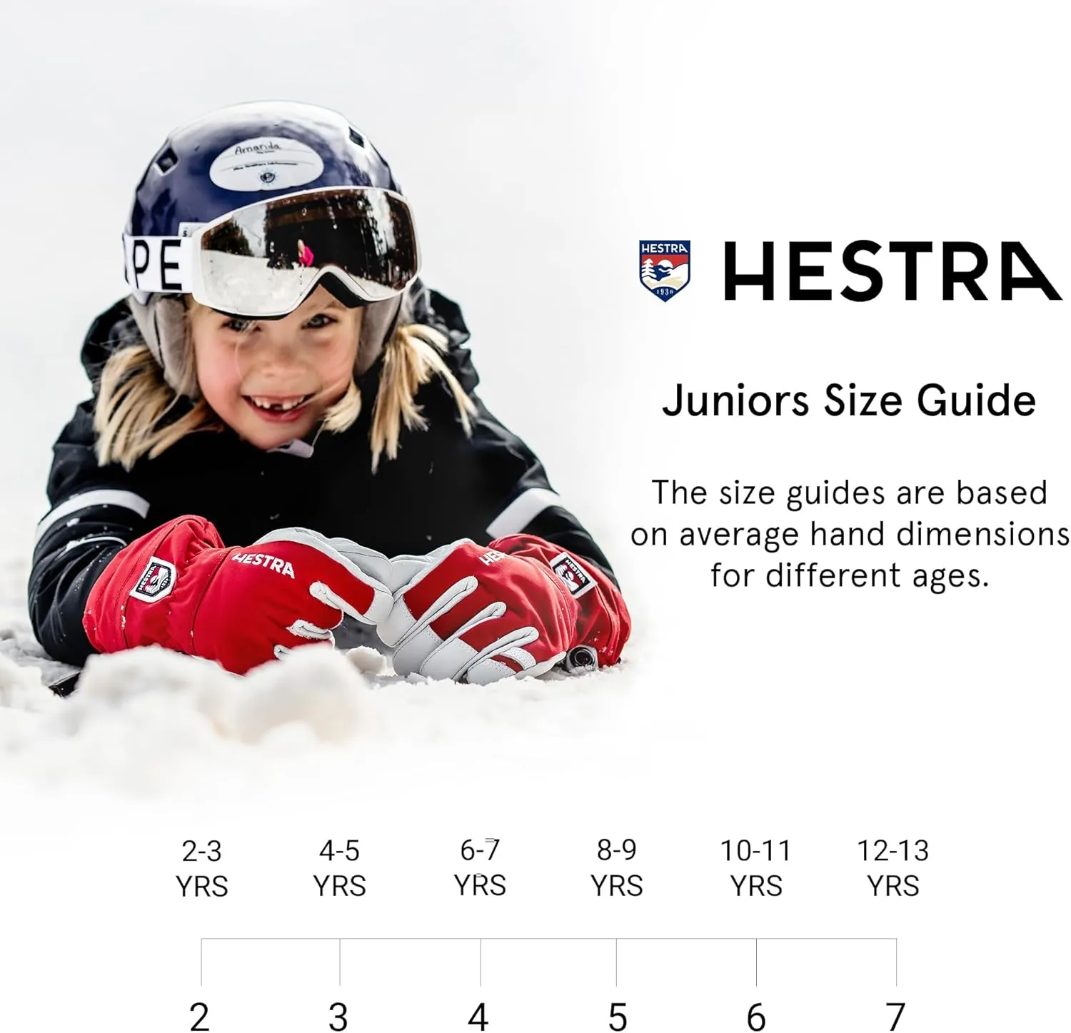 Hestra Army Leather Heli Ski Junior Mitt (Youth 4-13yrs) | Waterproof, Insulated Classic 3-Finger Leather Kids Gloves for Winter, Skiing & Playing in The Snow