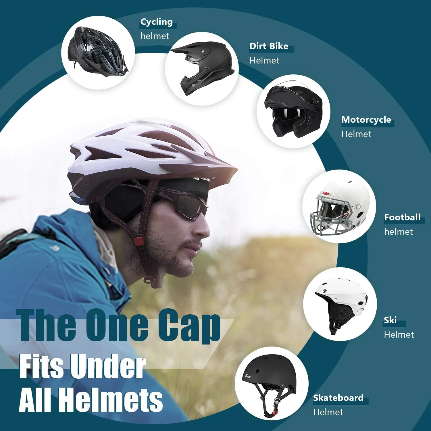 Hikenture Winter Skull Cap Helmet Liner for Men Women Thermal Hat