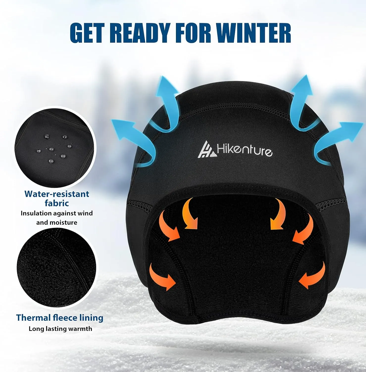 Hikenture Winter Skull Cap Helmet Liner for Men Women Thermal Hat