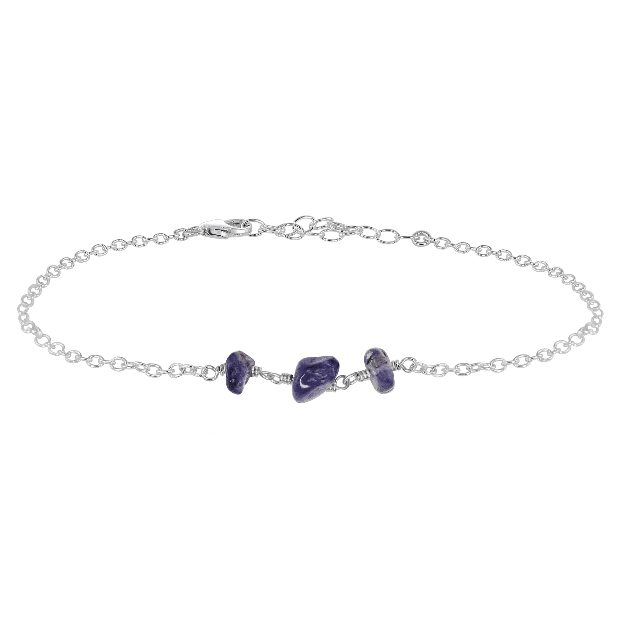 Iolite Beaded Chain Anklet
