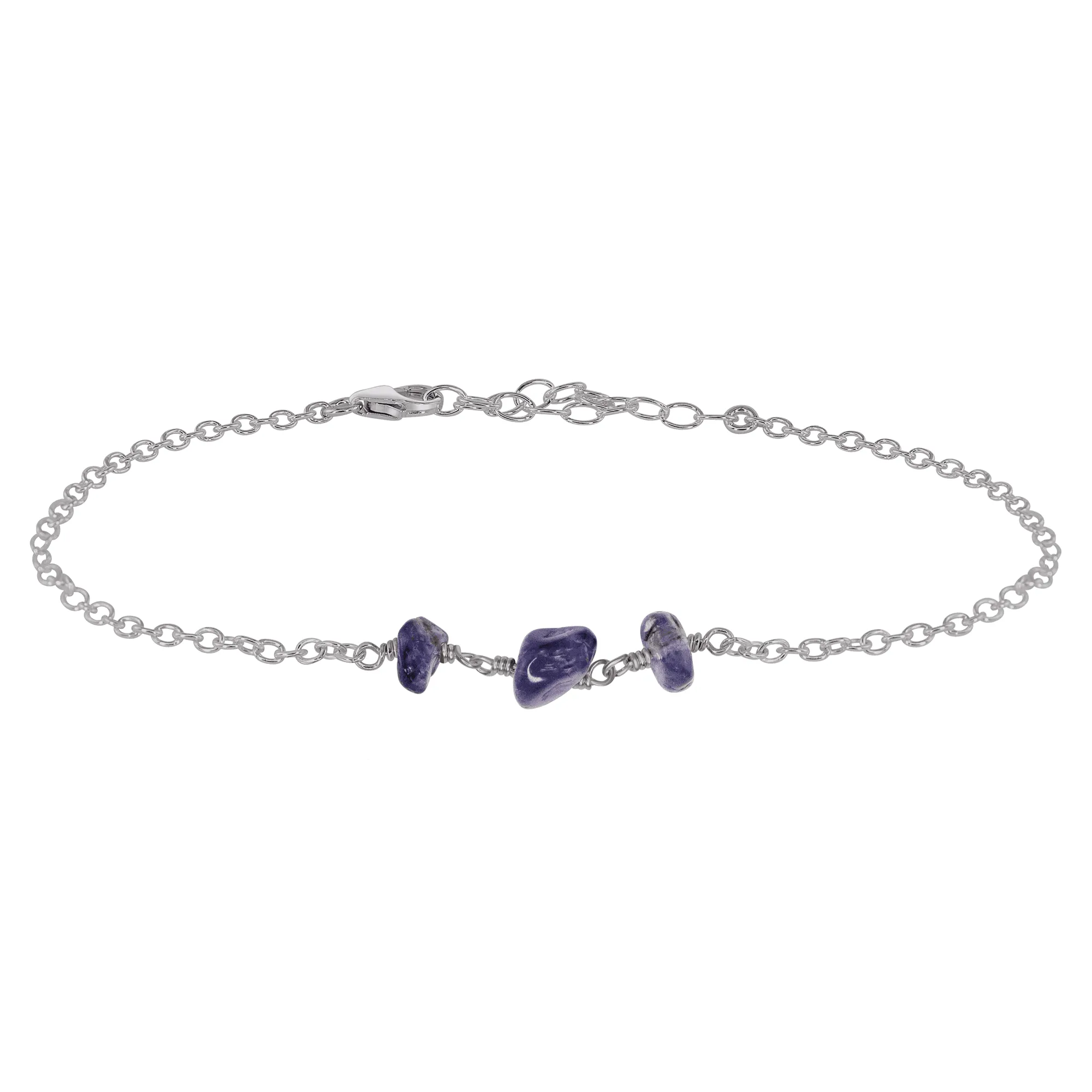 Iolite Beaded Chain Anklet