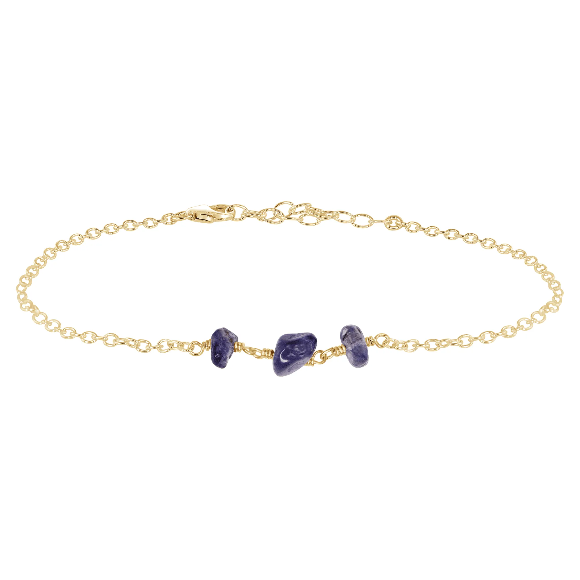 Iolite Beaded Chain Anklet