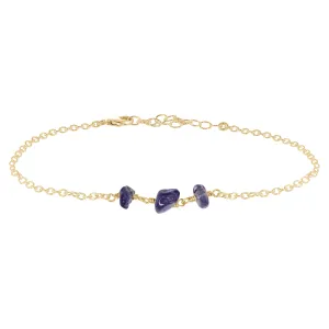 Iolite Beaded Chain Anklet