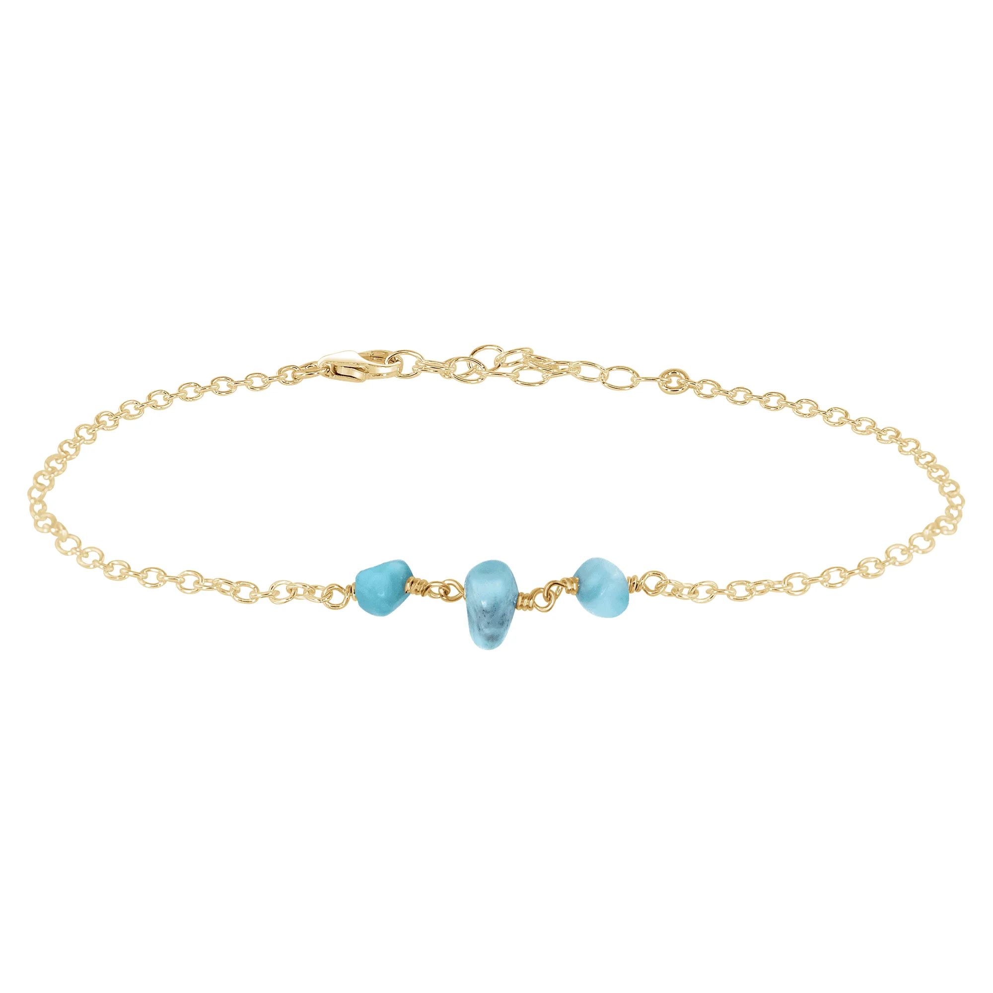 Larimar Beaded Chain Anklet