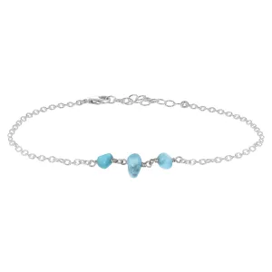 Larimar Beaded Chain Anklet
