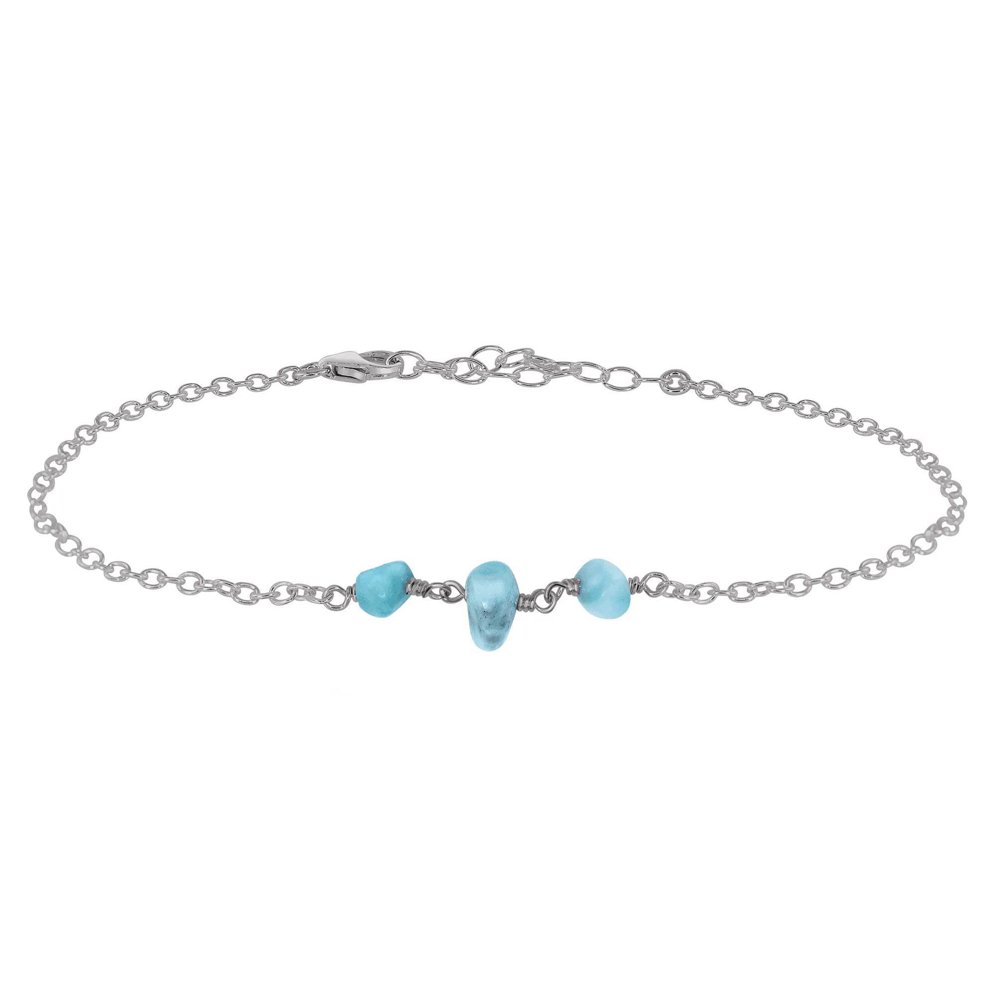 Larimar Beaded Chain Anklet