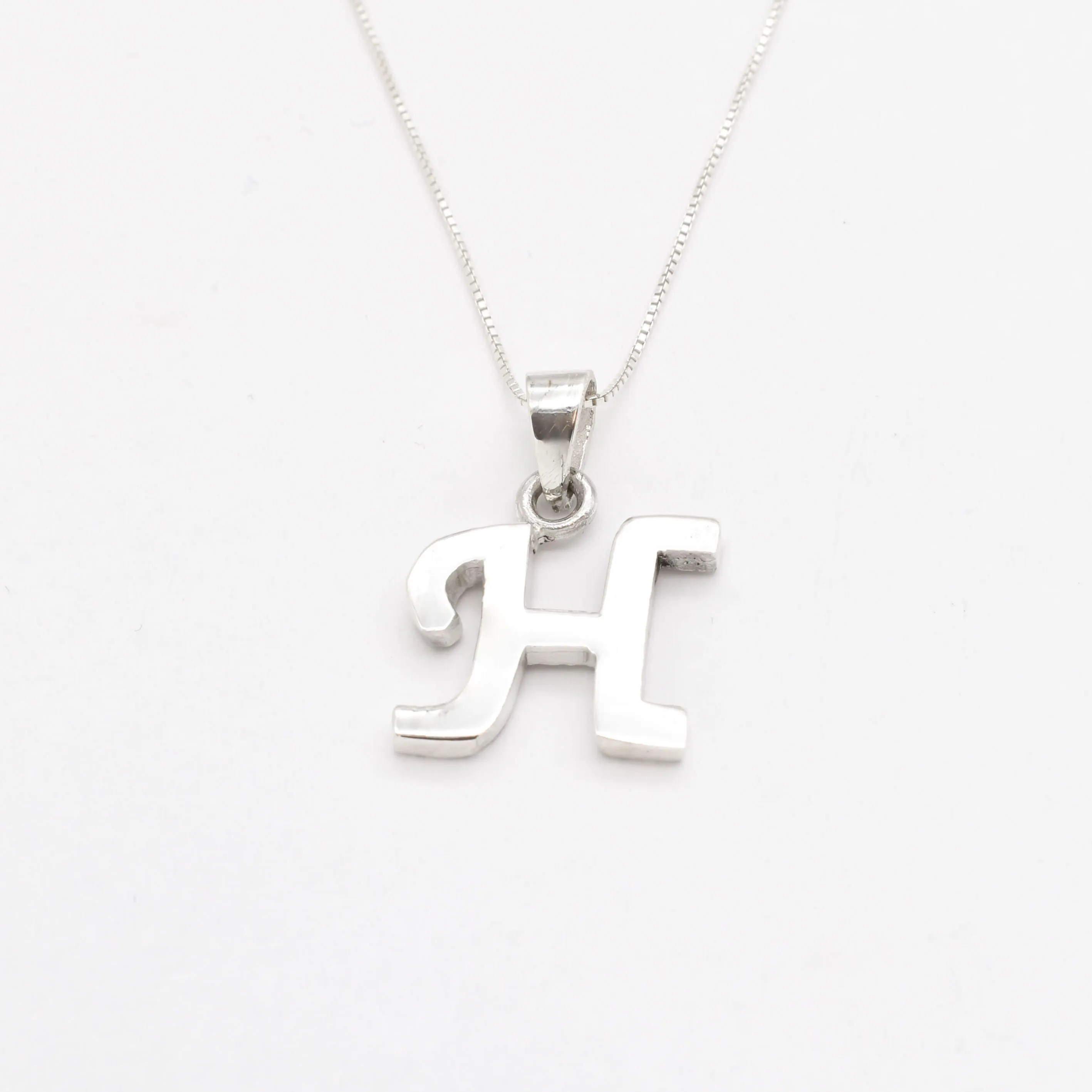 Letter H Pendant - Silver Name Pendant - Personalized Necklace