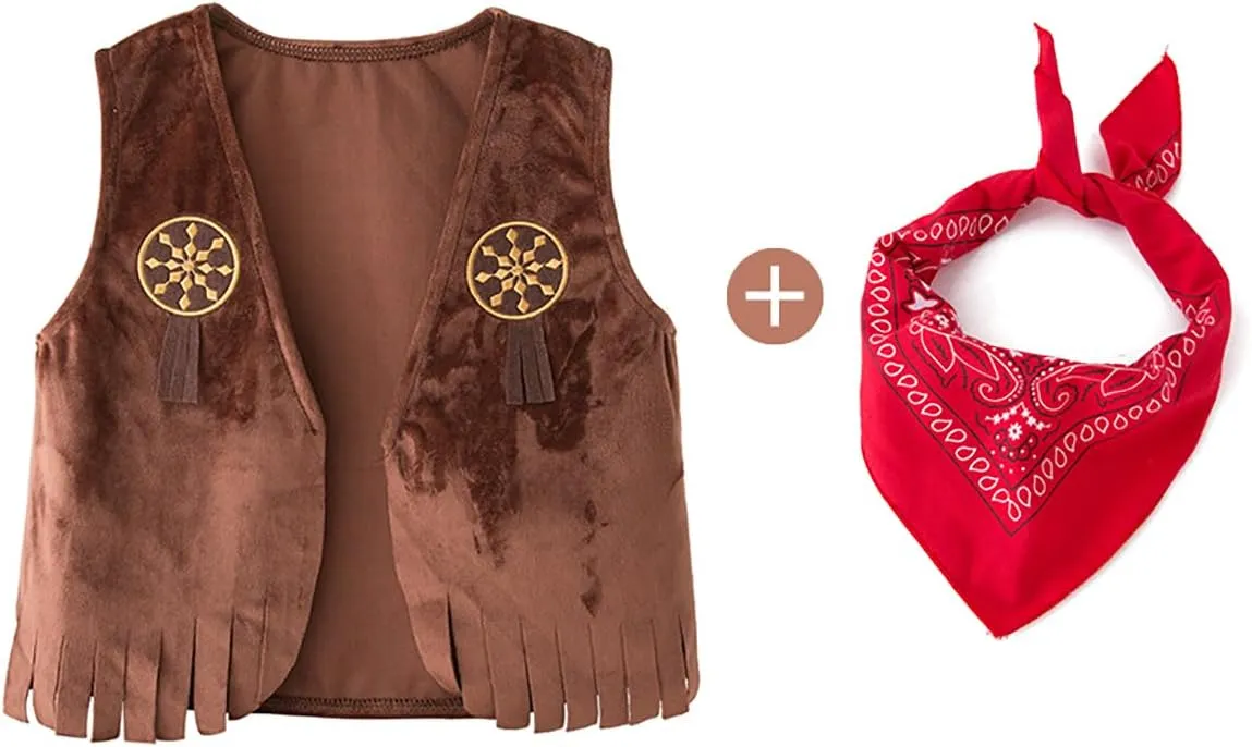 LXKIKMM May's Baby Western Cowboy Style Kids Costume Set Cosplay Costume