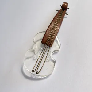 Mid Century Lucite Vintage Violin/Cello Brooch