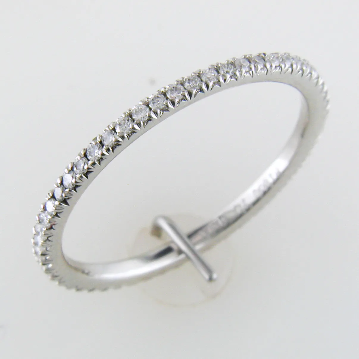 Narrow Round Diamond Micro-Prong Eternity Wedding Band Platinum Ring 1/4 Carat
