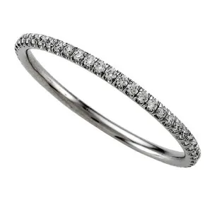 Narrow Round Diamond Micro-Prong Eternity Wedding Band Platinum Ring 1/4 Carat