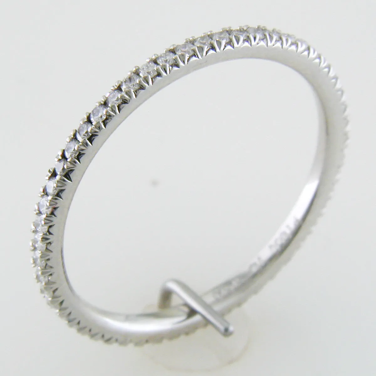 Narrow Round Diamond Micro-Prong Eternity Wedding Band Platinum Ring 1/4 Carat