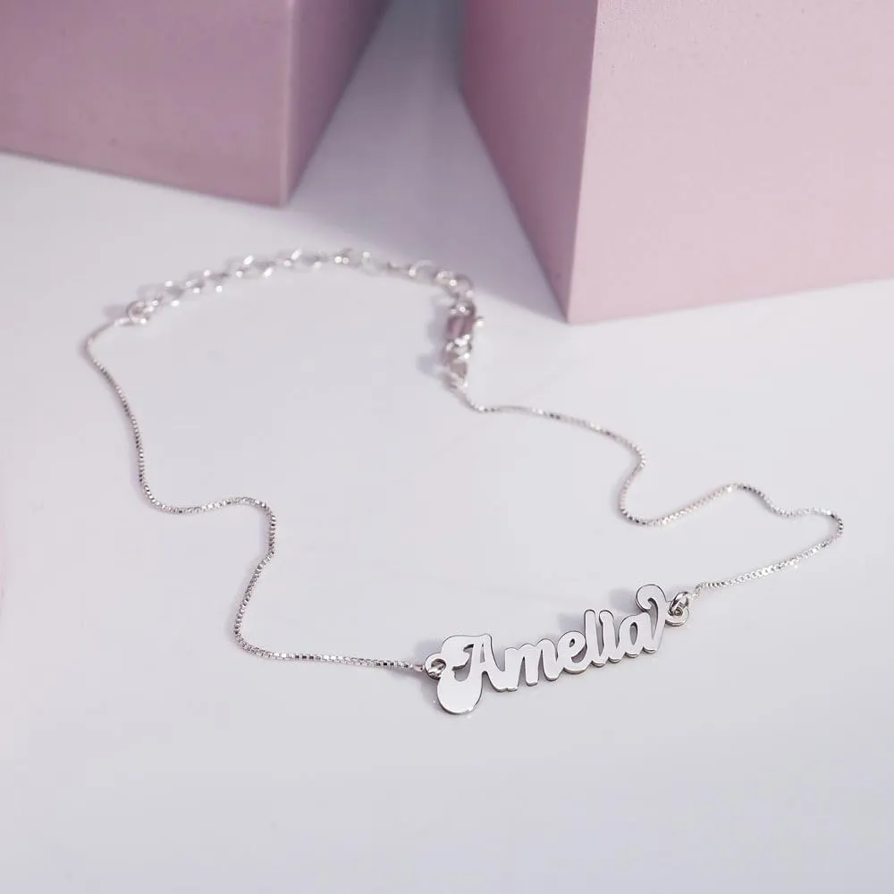 PicturesOnGold.com Exclusive Personalized Anklet - Custom Name Available in Silver & Gold