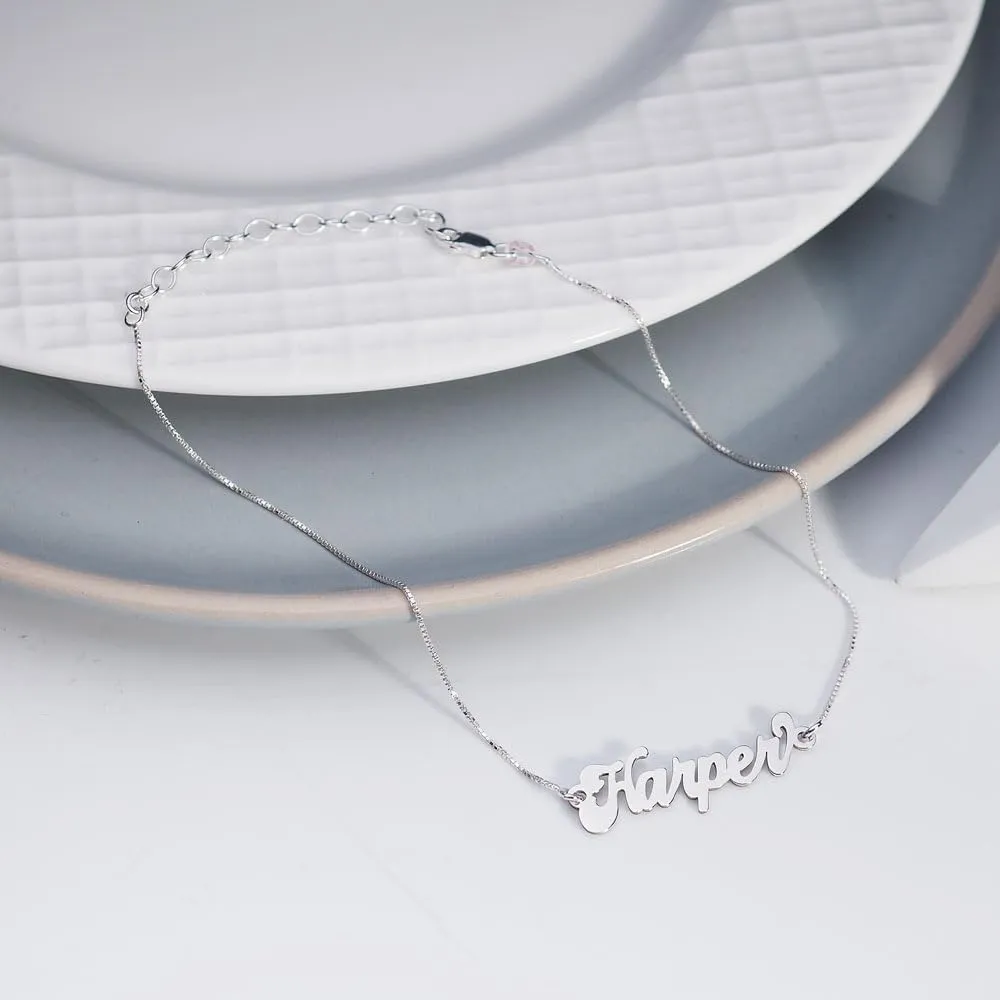 PicturesOnGold.com Exclusive Personalized Anklet - Custom Name Available in Silver & Gold