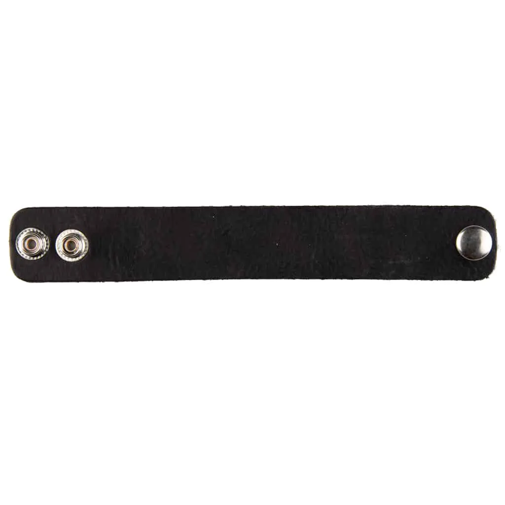 Plain Black Leather Wristband