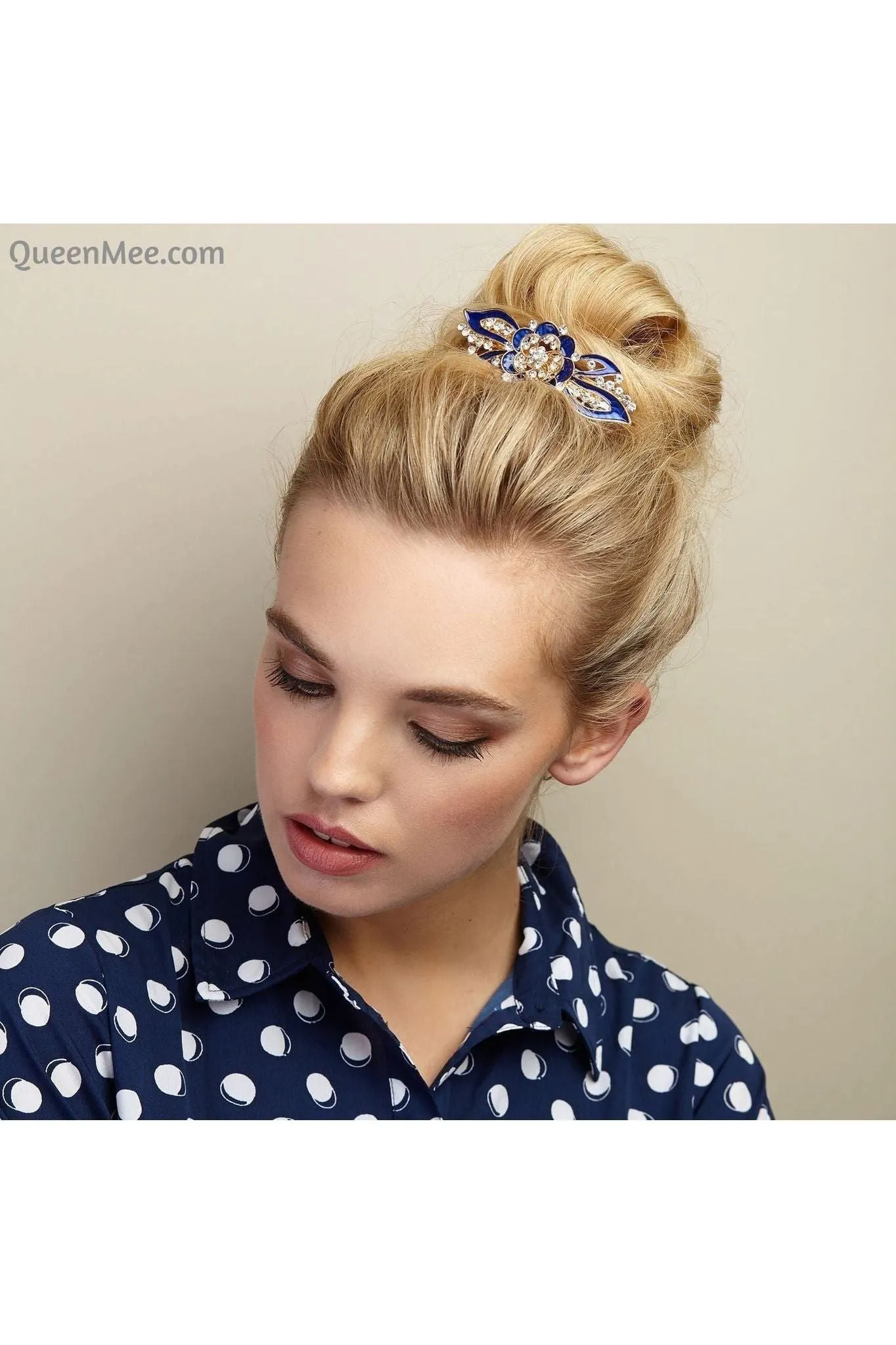 Queenmee Hair Accessories Flower Hair Clip In Enamel