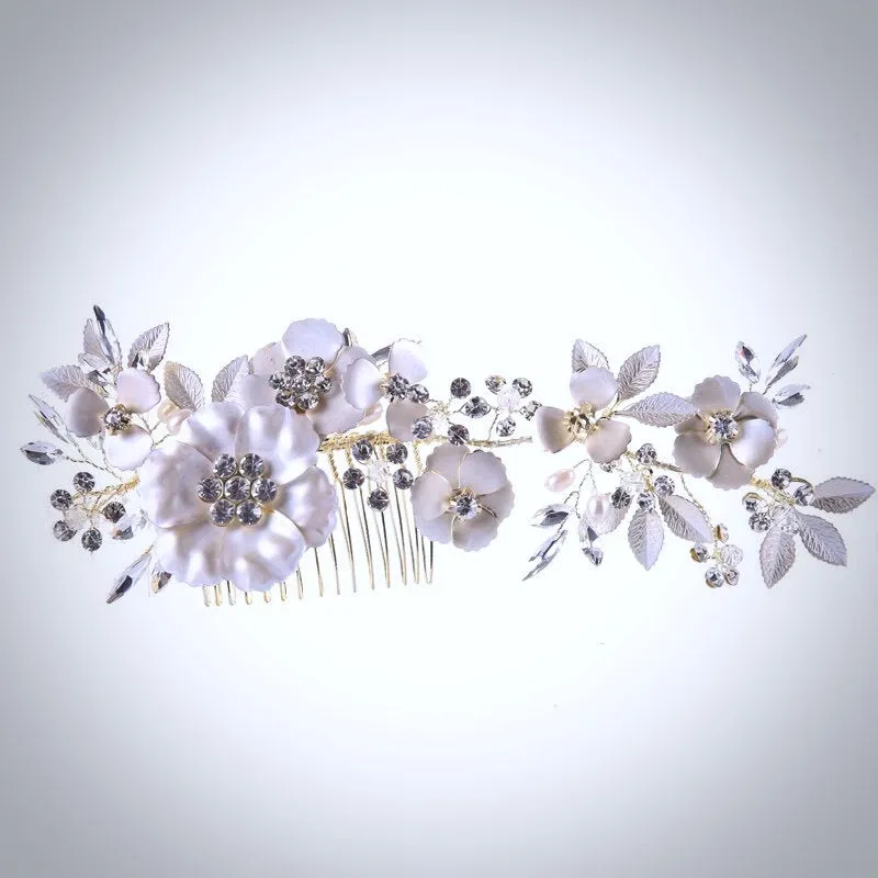 "Amaya" - Pearl and Crystal Bridal Hair Comb