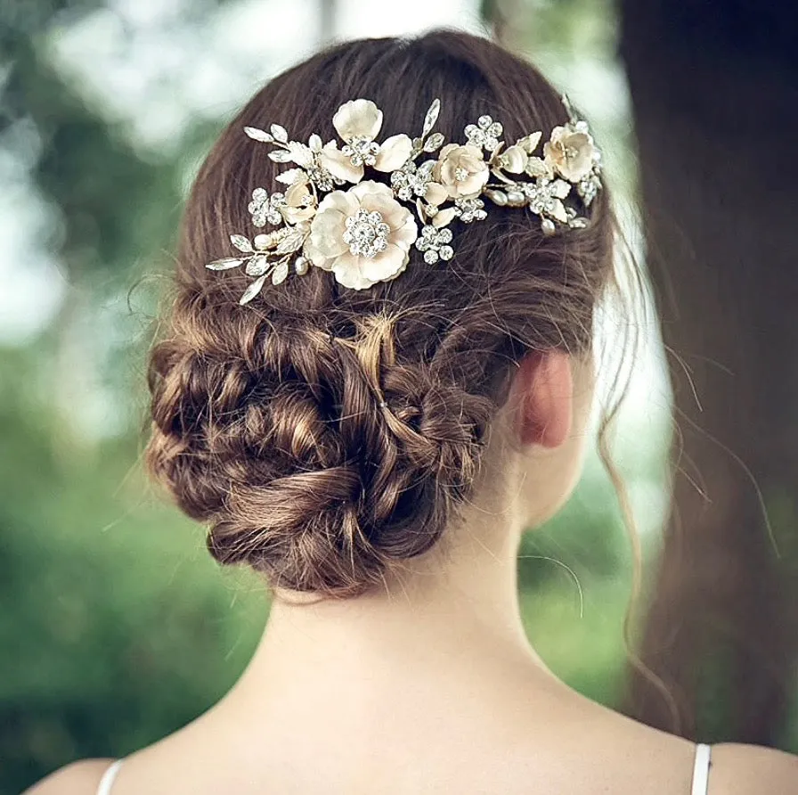 "Amaya" - Pearl and Crystal Bridal Hair Comb