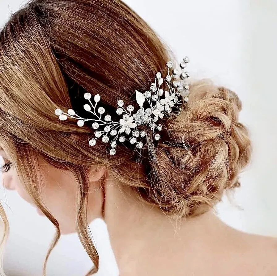 "Lucinda" - Pearl Bridal Hair Comb - Available in Silver, Yellow Gold and Rose Gold