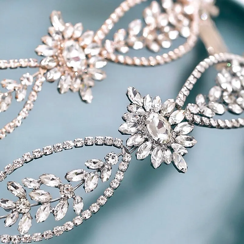 "Raelyn" - Crystal Bridal Headband / Hair Vine - Available in Silver, Rose Gold and Yellow Gold