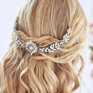 "Raelyn" - Crystal Bridal Headband / Hair Vine - Available in Silver, Rose Gold and Yellow Gold
