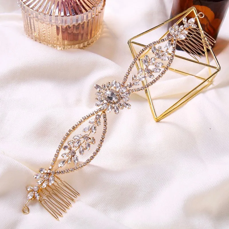 "Raelyn" - Crystal Bridal Headband / Hair Vine - Available in Silver, Rose Gold and Yellow Gold