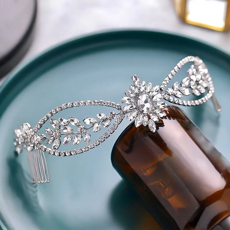 "Raelyn" - Crystal Bridal Headband / Hair Vine - Available in Silver, Rose Gold and Yellow Gold
