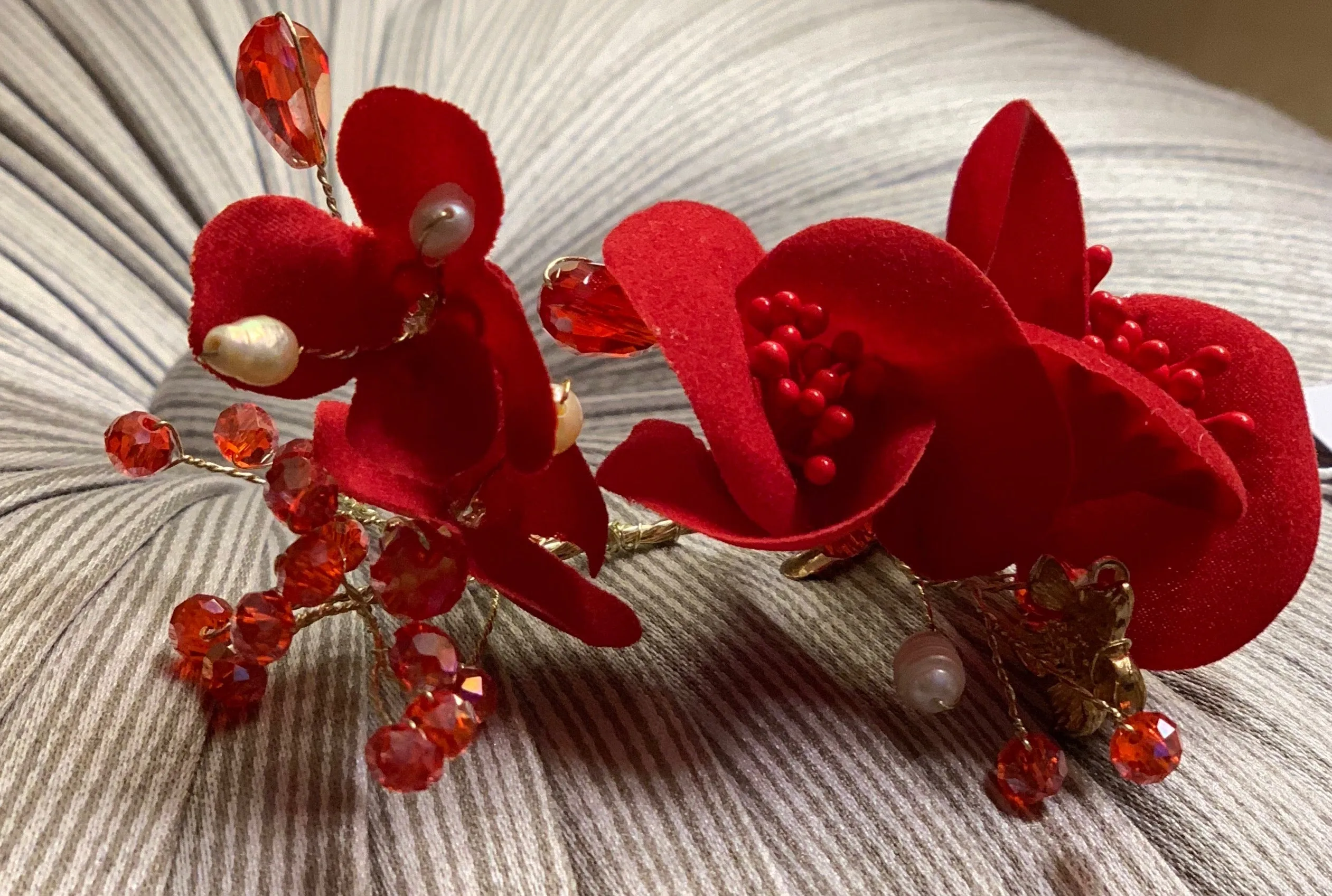 Red Flower Hair Clip